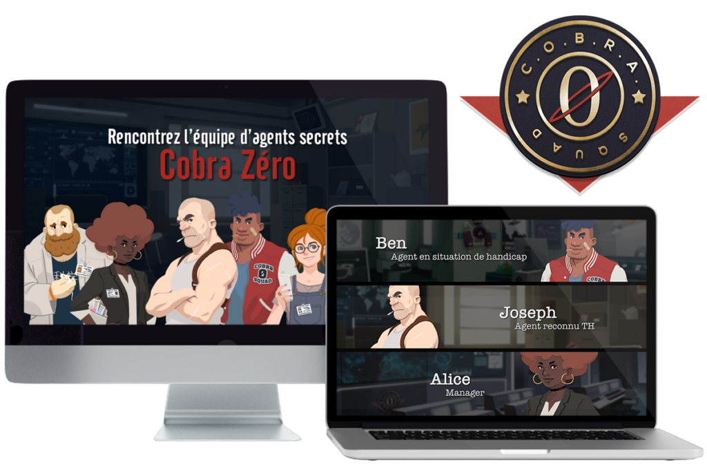 Mise en situation du serious game Cobra Zéro pour une sensibilisation handicap invisble et RQTH